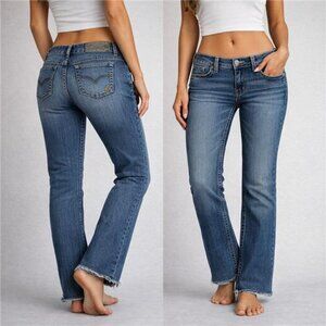 Harley Davidson Women’s Bootcut Jeans Petite Size 10 Medium Wash Blue Denim